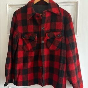 Vintage Red and Black Classic Makinaw Wool Shirt Jacket